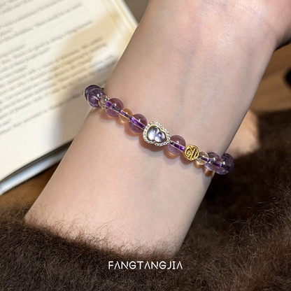 (18K emas) gelang nasib amethyst