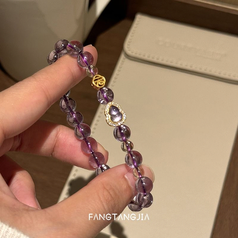 (18K emas) gelang nasib amethyst